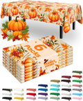 Pureegg Thanksgiving Tablecloths 6 Pack, 54 x 108 Inch, Pumpkin Harvest