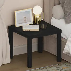 Furinno Classic Square Toolless Night Stand, Nightstand, Black