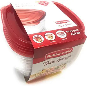 Rubbermaid TakeAlongs Food Storage Container, Square, Deep, Set of 5, 5.2cup 42oz