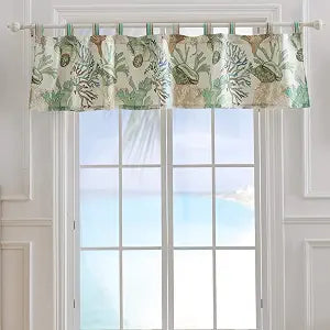 Barefoot Bungalow Atlantis Window Valance, 84x19-inch, Jade
