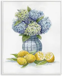 Hydrangeas Lemon Cluster Kitchen, 11 x 14 Inch Framed Gicle Print