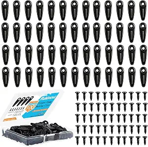 Picture Frame Backing Clips with Screws,100 Sets Black Durable Plastic Turn Button Backing Fasteners for Canvas Art,Shadow Box,Hanging Photos,Pictures Framing Supplies (A-Black)