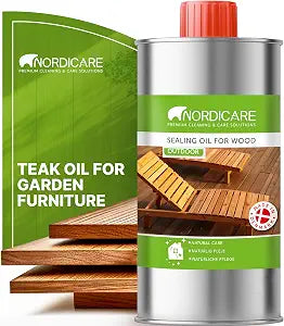 Nordicare Teak Oil for Outdoor Furniture, 16.9 Oz  Outdoor Wood Oil & Sealer for Teak, Acacia, Oak & More, Helps Restore Weathered Wood and Protect Against Drying, Easy to Apply