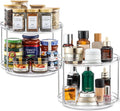 2 Set 2 Tier Stable Clear Acrylic Lazy Susan Turntable Organizers, 9.25''