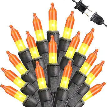 Toodour Candy Corn Halloween Lights, 25ft 100 Count Incandescent Lights