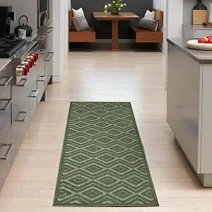 Nourison Home Versatile Green 2' x 6' Area Rug - Easy Clean, Non Shedding, Bed Room, Living Room, Dining Room, Kitchen (6' Runner)