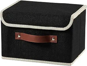 Storage Boxes with Lids Cotton Linen Fabric Bins Baskets