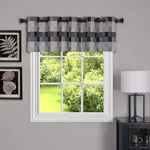 ACHIM Harvard Valance w/10 Sm Grommets, Black, 58 x 14 in