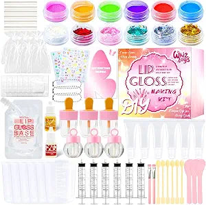 WhizToys 74PCS DIY Lip Gloss Making Kit, Make Your Own Lip Glosses