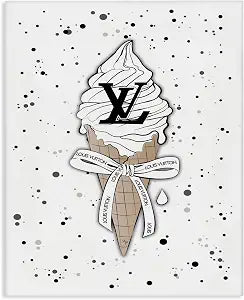 Ice Cream Modern Pattern Glam, 24 x 30 Inch Canvas Wall Art