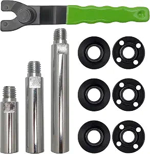 5/8"-11 Angle Grinder Extension Shaft Connecting Rod with Grinder Adjustable Spanner Wrench Flange Nut kit Car Polisher Airway Buff Extender Rotary Extension Kit (3" & 4" & 5.5")