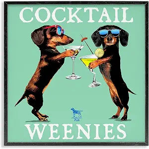 Flashy Cocktail Weenies Humor, 12 x 12 Inch Framed Gicle Print