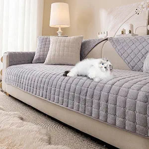 Flannel Fuzzy Couch Cover for Dogs Sectional Sofa Cover Washable