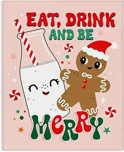 Stupell Industries Christmas Milk and Cookies, 16 x 20 Inch Canvas Wall Art
