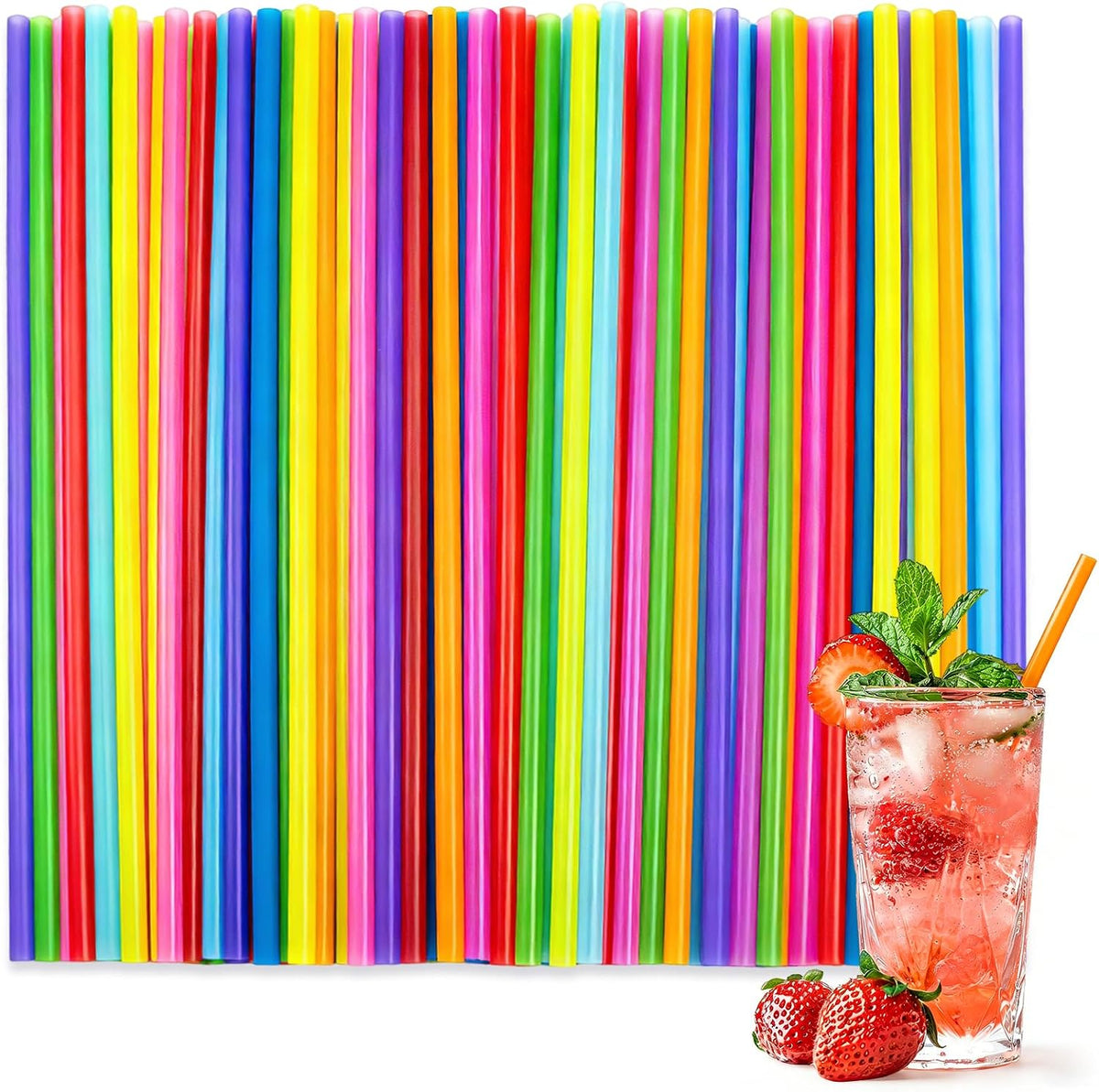 1000 Pack Disposable Drinking Plastic Straws