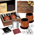 Charred Wooden Bourbon Drinking Glass, Bourbon Gifts for Men, 2 Pack, 10 oz