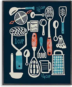 Kitchen Still Life Cooking Tools, 11 x 14 Inch Framed Gicle Print
