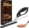 Pizza Scissors with Non-Stick Slice Server - Sharp Stainless Steel Pizza Cutter, Cuts Without Topping Mess or Scratched Pans, Firm Grip,4 in 1 Multi-Use Kitchen Shears