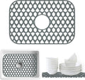 Silicone Kitchen Sink Protectors Mats - 12" 13" 14" 16" 18" 19" 21" 22" 24" 25" 26" 28" 30", Heat Resistant, Machine-wash (19''x13'', Center Drain)
