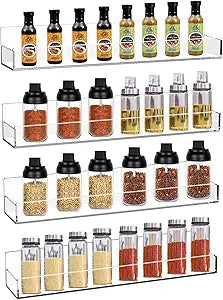 Clear Acrylic Spice Rack Wall Mounted