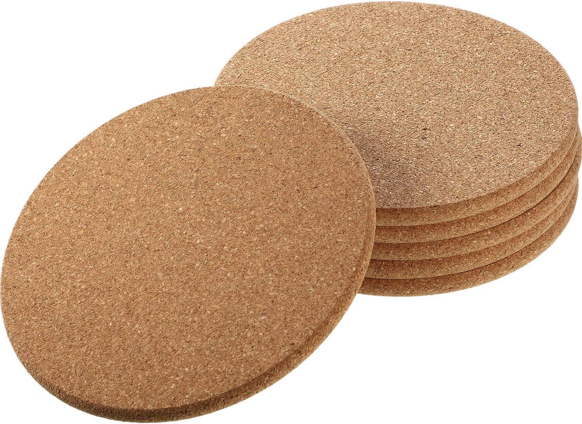 Boao 6 Pcs Round Cork Trivets for Hot Dishes, Hot Pots and Pans, 6 Inch