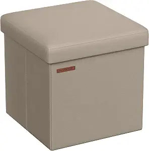 SONGMICS 15 Inches Ottoman with Storage, Step Stool, 661.4 lb Load Capacity