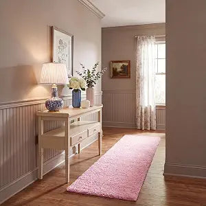 SAFAVIEH Athens Shag Collection Runner Rug - 2'3" x 8', Pink, Non-Shedding & Easy to Clean, Ideal for Ideal for Living Room, Hallway, Foyer, Bedroom (SGAS119P)