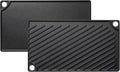 EWFEN Reversible Grill/Griddle, 16.7x9.5'' Pre-Seasoned Cast Iron Griddle Pan, Double Burner Cookware, Rectangular Stovetop Griddle with Handles, Flat Top Plate for Oven, Grill & Campfire