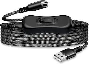 Itramax USB A Male-to-Female Extension Cable with On/Off Switch 1FT/0.3M