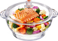 EliteVibe Glass Microwave Steamer, Round 2.6 Qt Vegetable Steamer Bowl