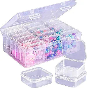 Bead Organizer Storage Container - 15 Compartment Clear Box with Lid