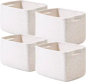 ICERZCZ Storage Baskets for Organizing 12.5"x9.1"x7.9" (4 Packs) Off White