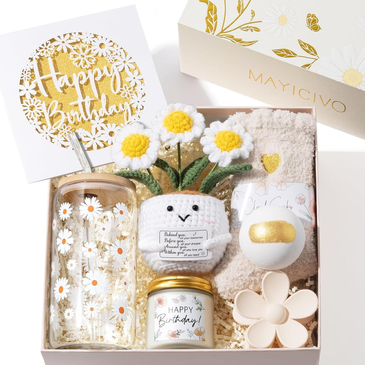 Unique Birthday Gifts Basket for Women Mom Sister, Happy Birthday Gifts Set