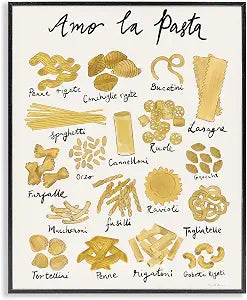 Pasta Chart Kitchen Still Life, 16 x 20 Inch Framed Gicle Print