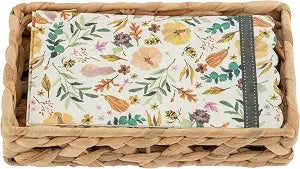 Karma, Woven Napkin Holder with Paper Napkin Set, Pumpkin