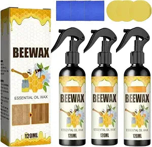 3Pcs Beeswax Care Spray, Wood Cleaner, Furniture Polish, Original Beeswax Spray for Furniture, Floor, Tables, Cabinets, Applicable to Living Room, Kitchen, Multi-Purpose