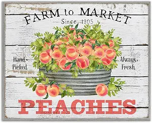 Farmhouse Peaches Still Life, 11 x 14 Inch Framed Gicle Print