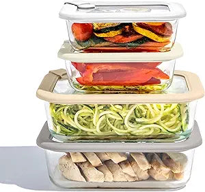 Bentgo Signature Glass Food Storage Containers with Lids, 8 Piece Set
