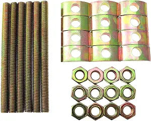 6 Sets Solid Half Moon Three in One Connector Large Countertop Combination Furniture Bolt Nut Hardware Table Bed Frame Stair Linkage (8x100mm Bolt, 26x14 Washer, M8 nut, Thread Pitch 1.25)