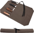 HERSENT Chef's Knife Roll Bag,Portable Travel Chef Knife Case Knife Bag Carrier Storage Bag with 4 Slots Best Gift for Pro Chef or Culinary Enthusiasts Men Women