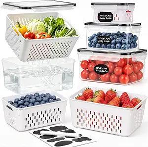Freshmage 4 PCS Fruit storage Containers for Fridge,Food Storage Containers