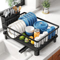 SNTD Dish Drying Rack for Small Kitchen Counter, 12.9" W x 16.9" L, Black