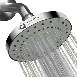weAQUA Shower Head High Pressure  4.5 Inch, 5 Spray Modes, 72 Anti-Clog Nozzles, Easy 1-Min Installation, Fixed Shower Heads for Powerful Bathroom Upgrade (STD-SHWR-HD01)