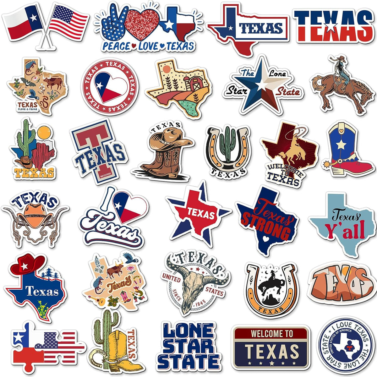 Konohan 30 Pcs Texas Souvenir Magnets for Refrigerator
