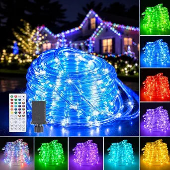 Vigdur Outdoor Rope Lights, 66FT Color Changing Rope Lights with Remote