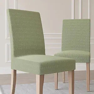 No. 918 Stryker 2-Pack Houndstooth Textured Stretch Fit Elastic Dining Chair Cover Pair, Sage Green