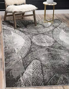 Unique Loom Sofia Collection Area Rug - Albert (2' 2" x 3' 1", Dark Gray/ Gray)