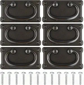 WAKALALA Black Drawer Ring Pulls 3 Inch C.C. Dresser Cabinet Handles 6 Pack