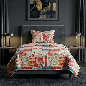 Bedford Home Twin Quilt Set, Multicolor, 2-Piece-Set
