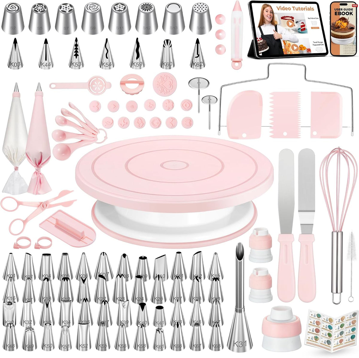 Kootek 158 Cake Decorating Kit Baking Supplies Tools for Beginners & Pros